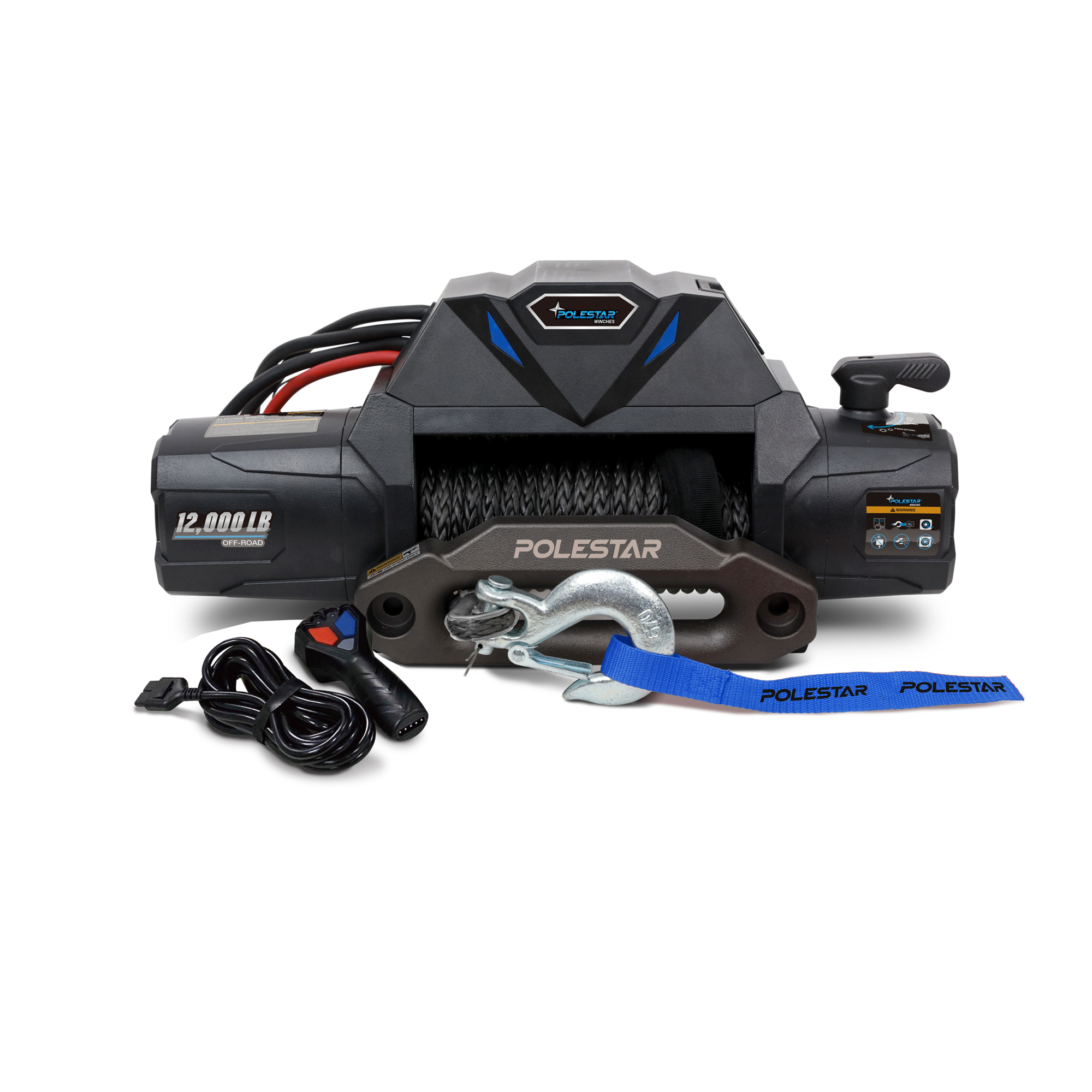 PoleStar Electric Winch — 12000-Lb. Capacity, 12V DC